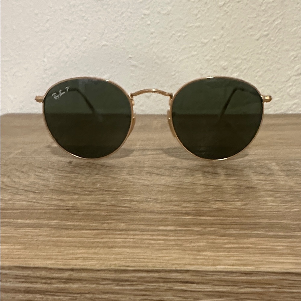 Ray-Ban Gold Frame Sunglasses with Dark Lenses